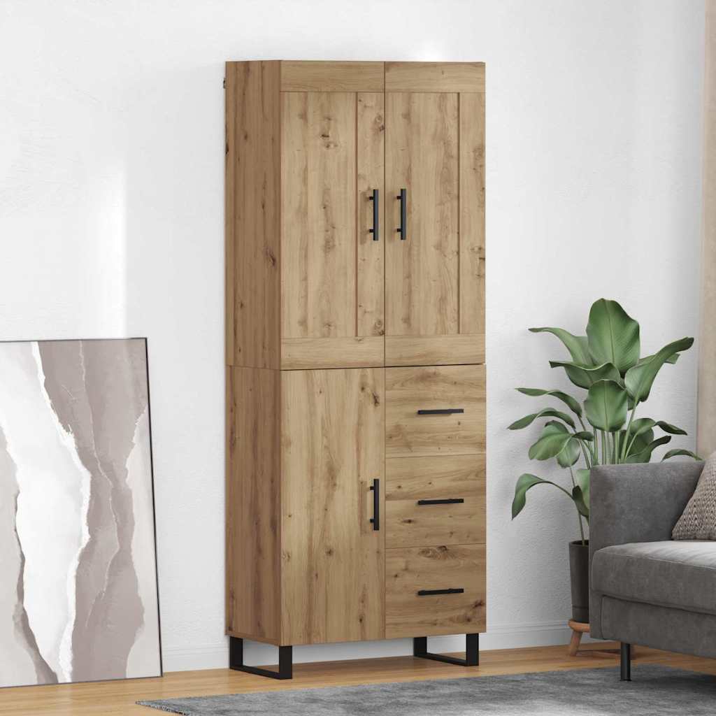 Haut Armoire 2 pcs Chêne artisanal Bois Aggloméré et Verre - XIOS