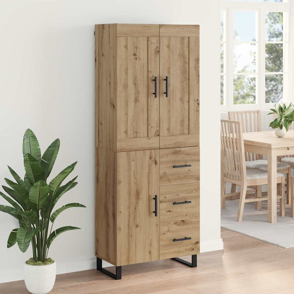 Haut Armoire avec tiroir Chêne artisanal 69,5 x 34 x 180 cm - XIOS