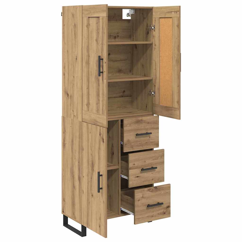 Haut Armoire 2 pcs Chêne artisanal Bois Aggloméré et Verre - XIOS