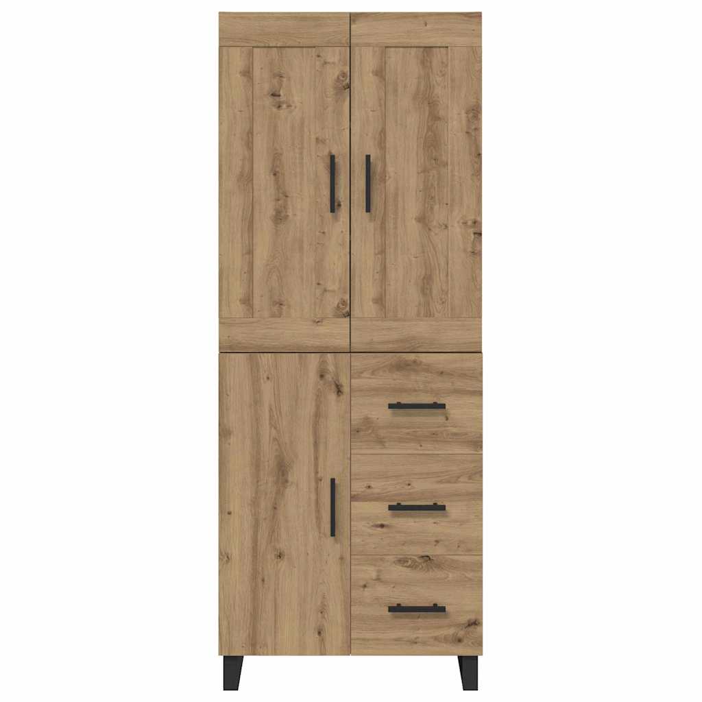 Haut Armoire 2 pcs Chêne artisanal Bois Aggloméré et Verre - XIOS