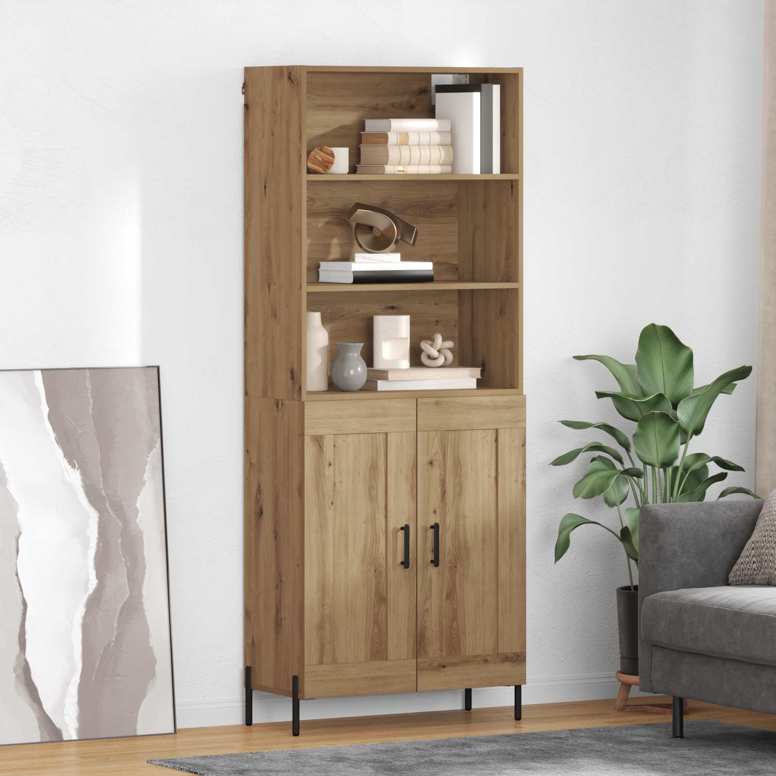 Haut Armoire Chêne artisanal 69,5 x 32,5 x 180 cm - XIOS