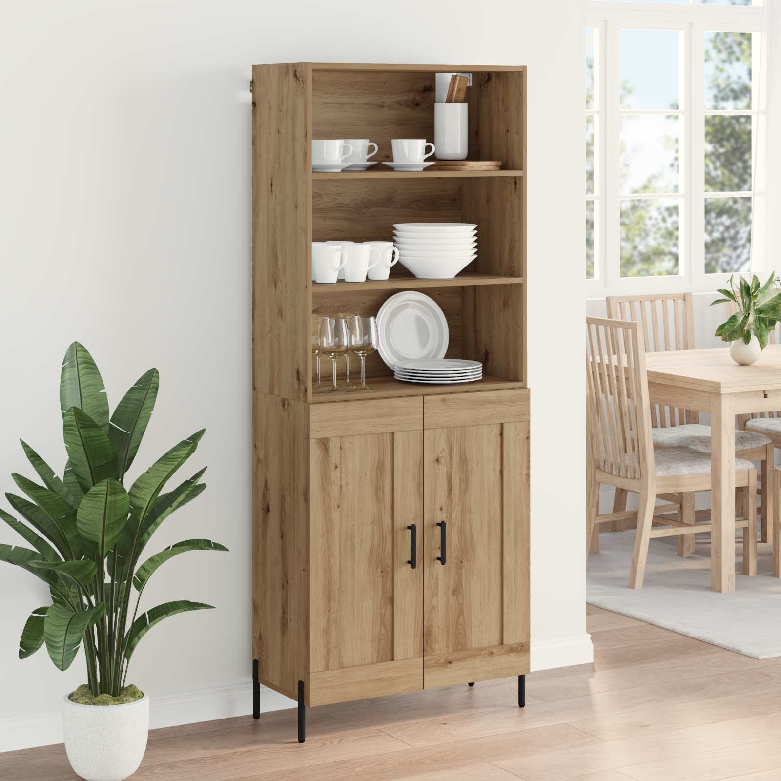Haut Armoire Chêne artisanal 69,5 x 32,5 x 180 cm - XIOS