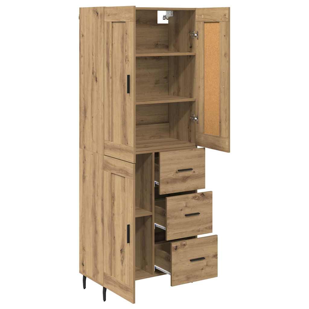 Haut Armoire 2 pc Chêne artisanal 69,5 x 34 x 180 cm