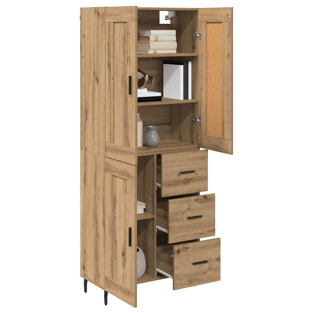 Haut Armoire 2 pc Chêne artisanal 69,5 x 34 x 180 cm