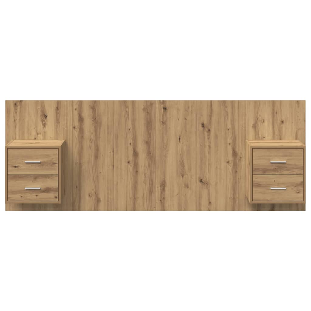 Tête de lit avec armoire avec tiroir 3 pcs Chêne artisanal - XIOS