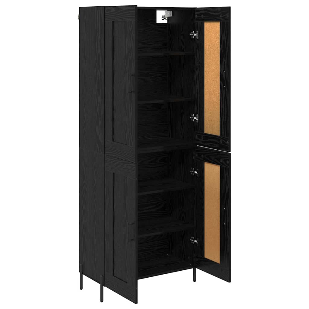 Haut Armoire Montage mural 2 pcs Chêne noir 69,5 x 34 x 180 cm - XIOS