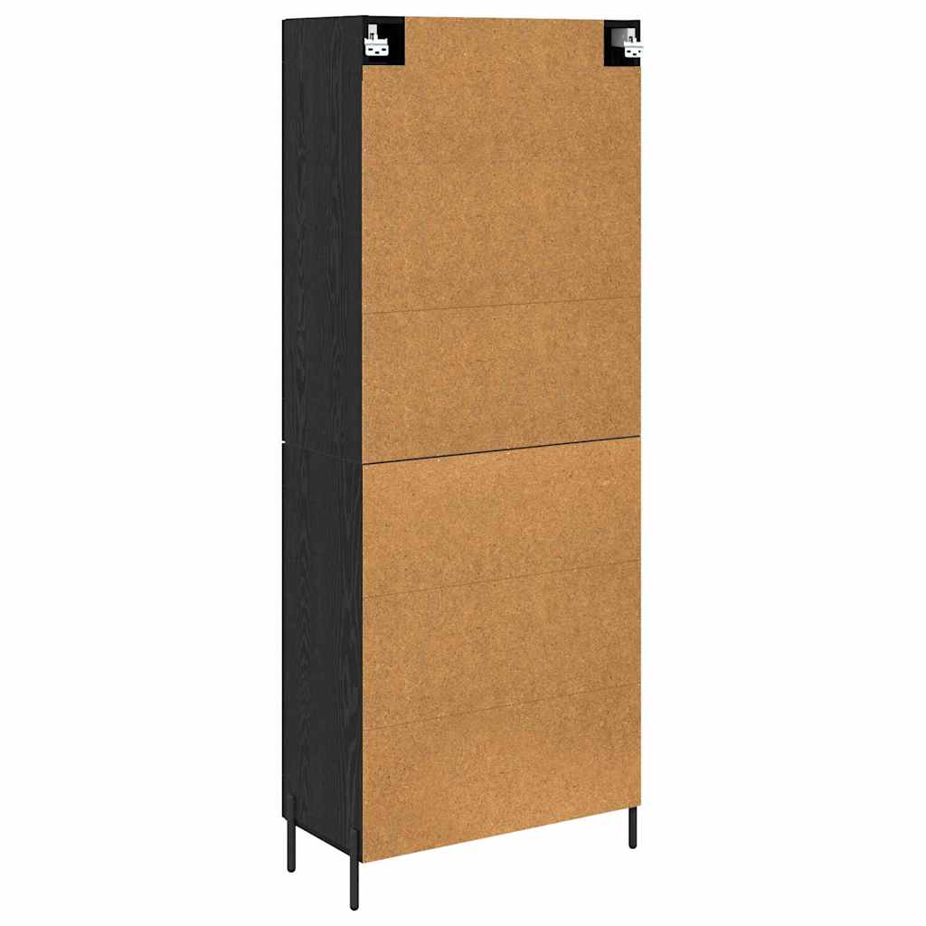 Haut Armoire Montage mural 2 pcs Chêne noir 69,5 x 34 x 180 cm - XIOS