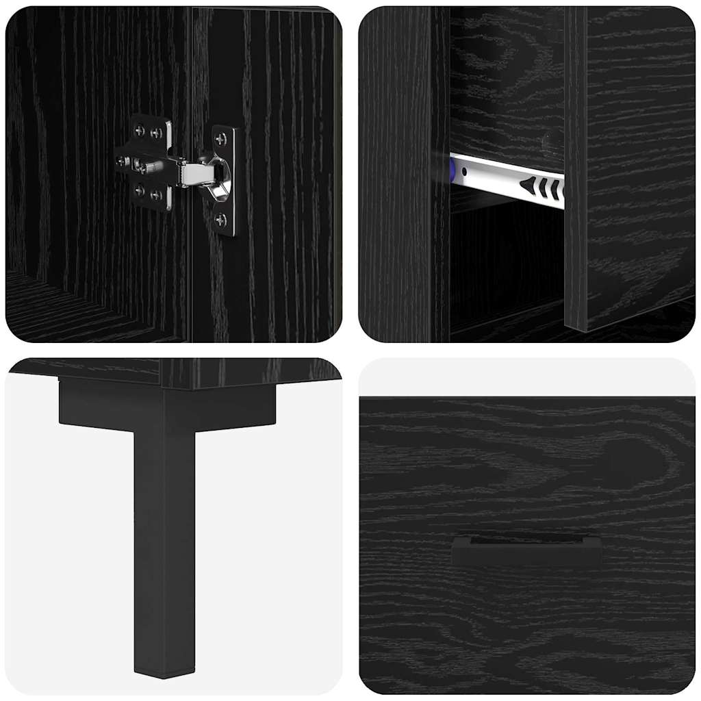 Haut Armoire Chêne noir 34,5 x 34 x 180 cm Bois d'ingénierie - XIOS