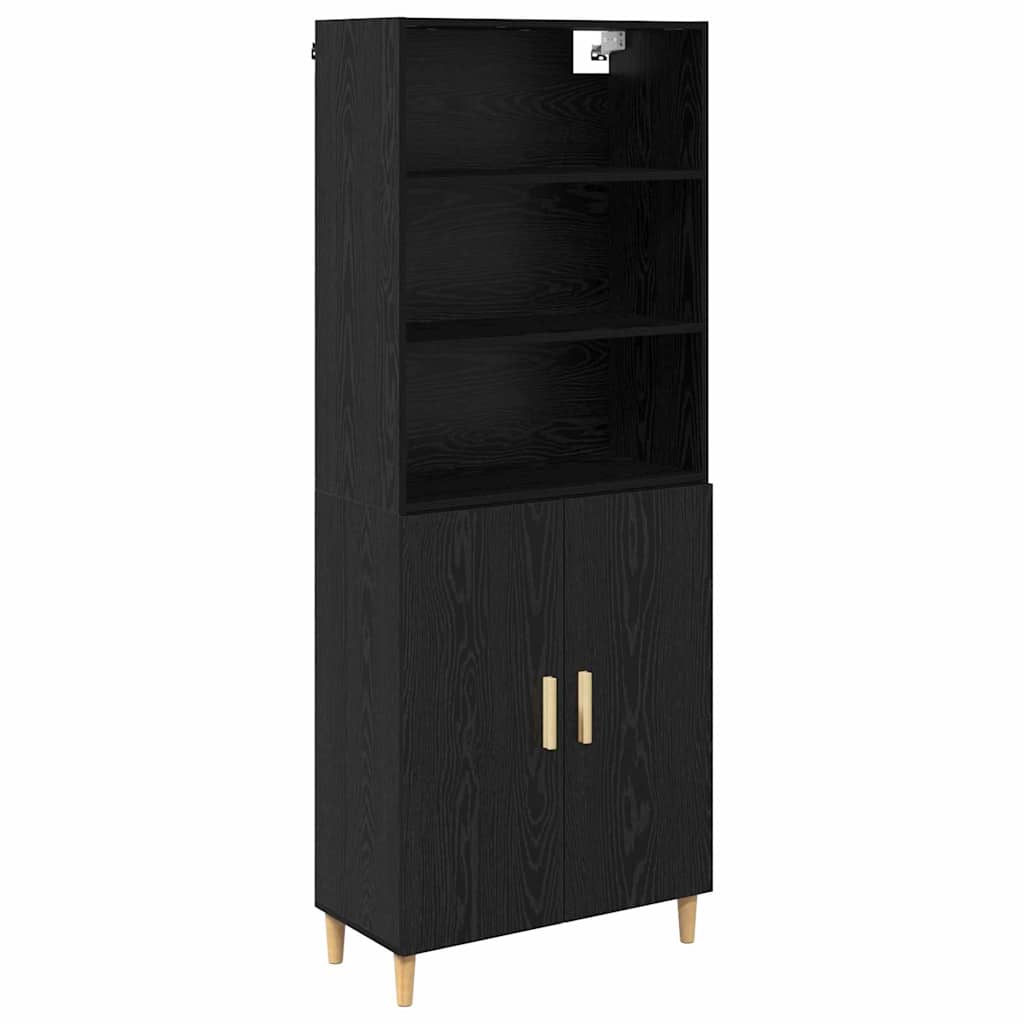 Haut Armoire Montage mural 2 pcs Chêne noir 69,5 x 34 x 180 cm - XIOS