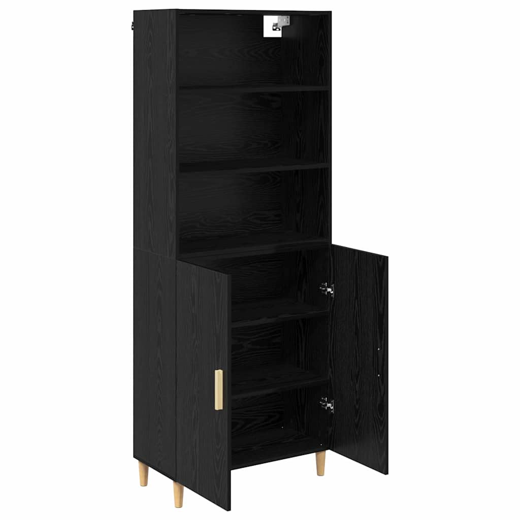 Haut Armoire Montage mural 2 pcs Chêne noir 69,5 x 34 x 180 cm - XIOS