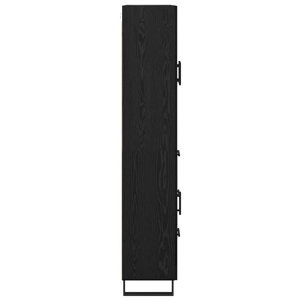 Haut Armoire Montage mural 2 pcs Chêne noir Bois d'ingénierie - XIOS