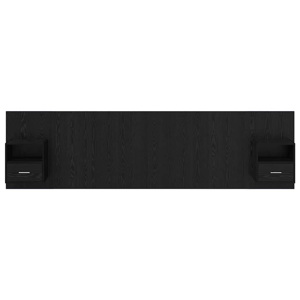 Tête de lit avec armoire 3 pcs Chêne noir Bois d'ingénierie - XIOS
