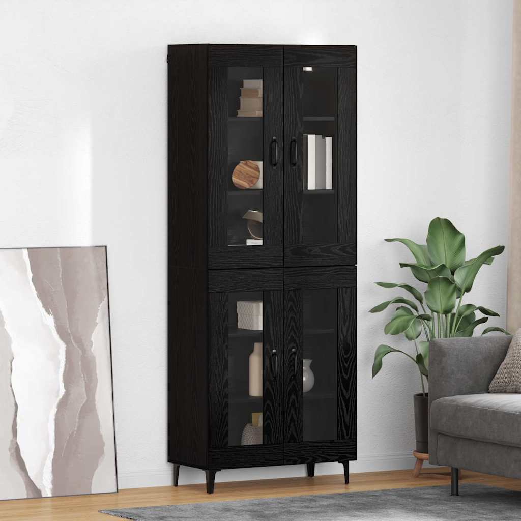 Haut Armoire Chêne noir 69,5 x 34 x 180 cm Bois d'ingénierie