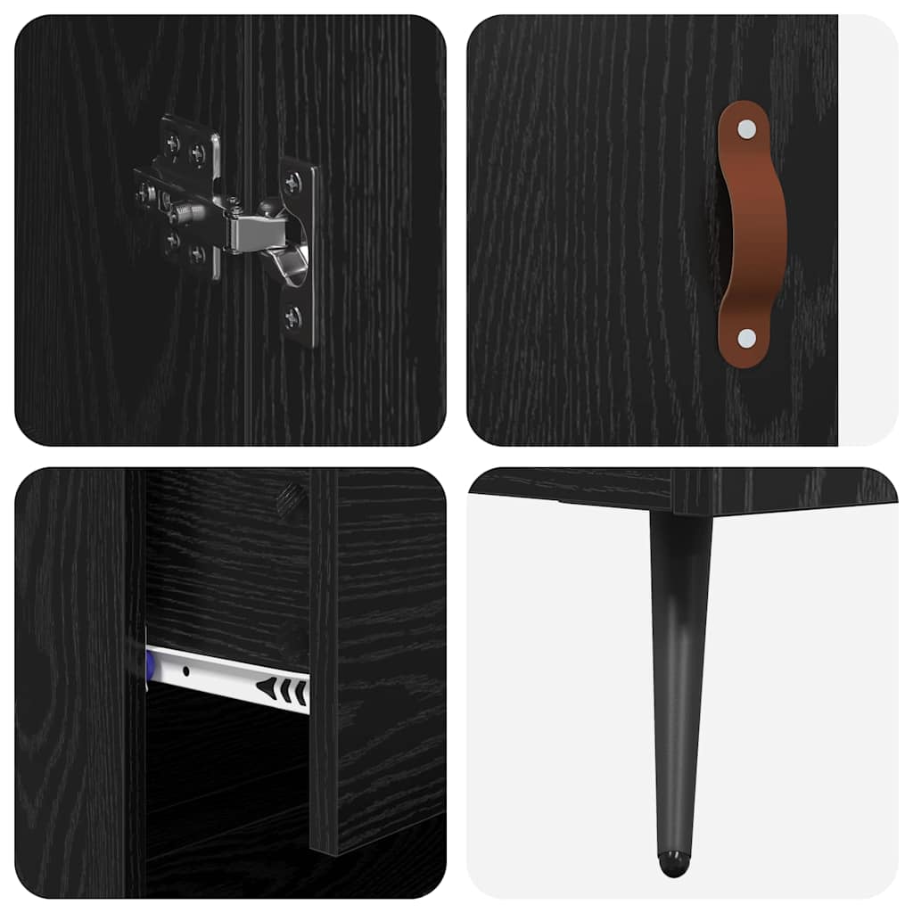 Buffet avec étagère 2 pcs Chêne noir Bois d'ingénierie - XIOS