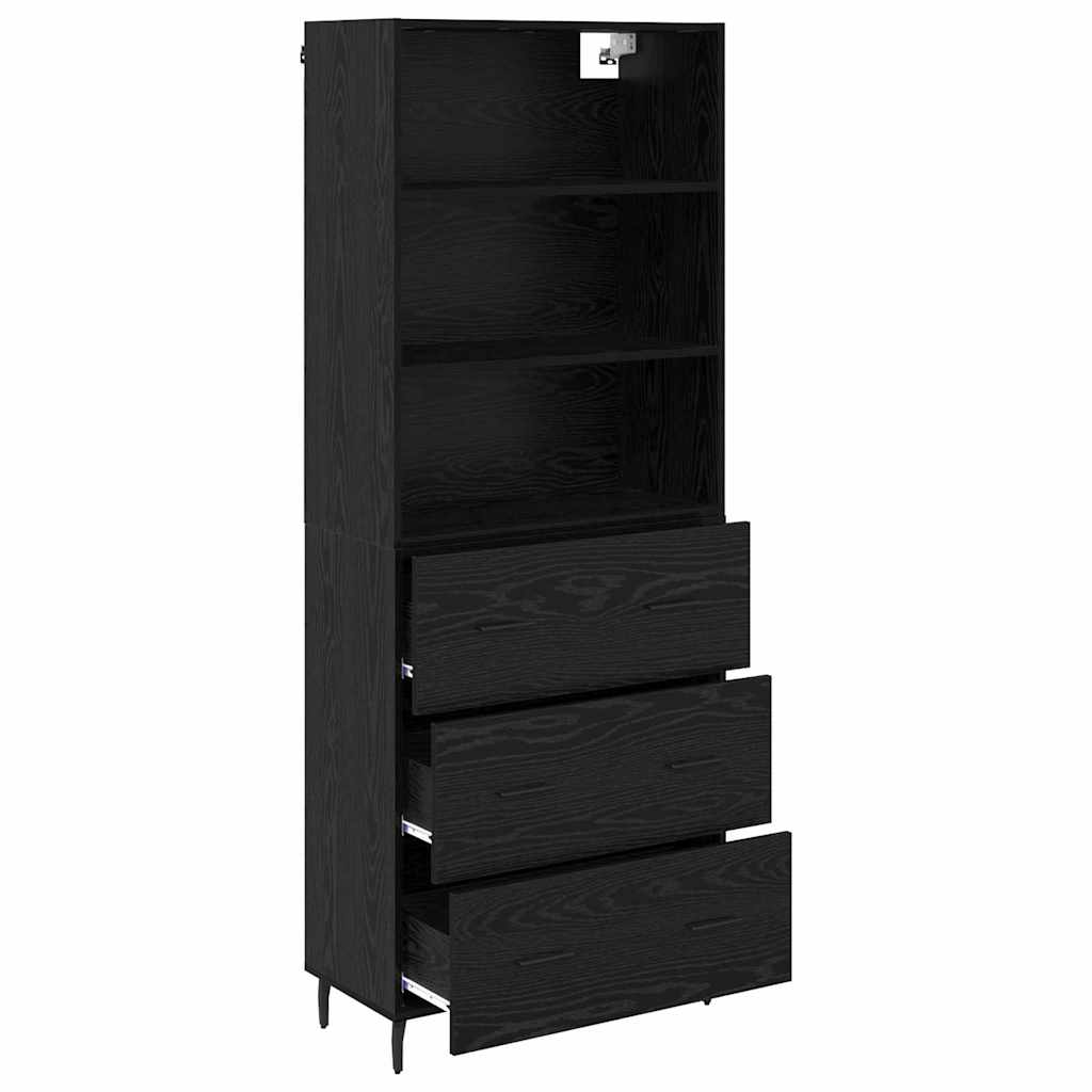 Haut Armoire avec tiroir Chêne noir 69,5 x 34 x 180 cm - XIOS