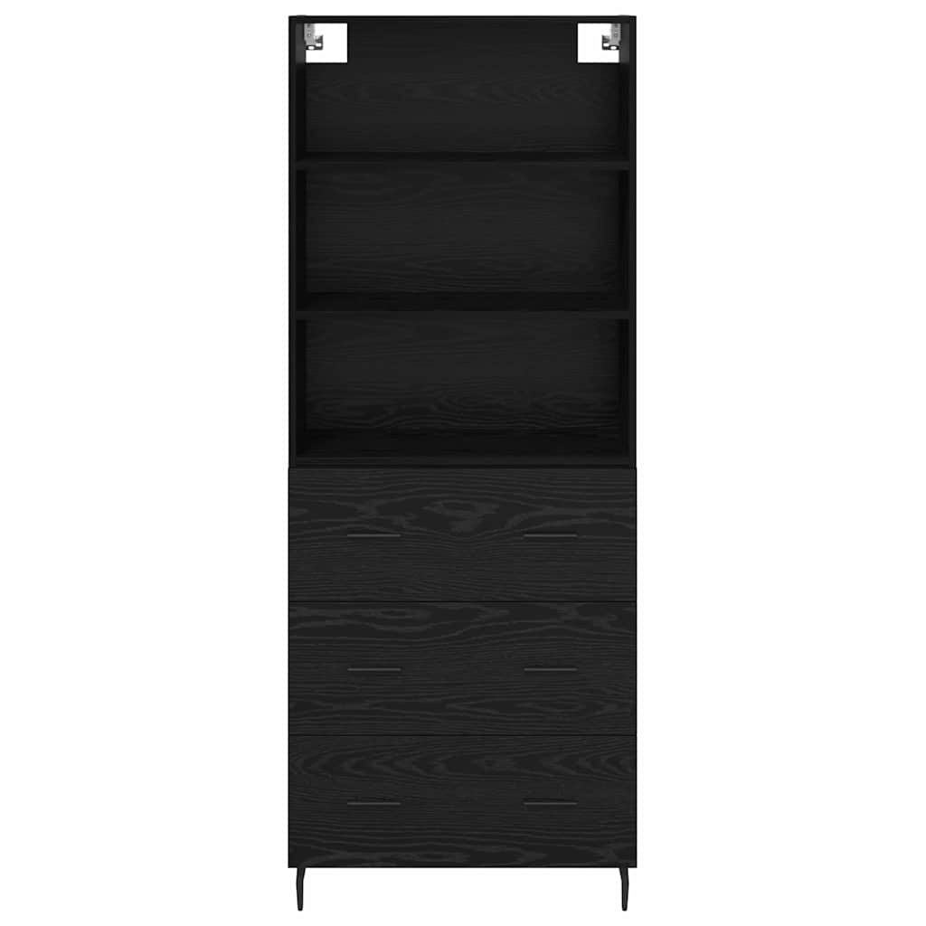 Haut Armoire Montage mural 2 pcs Chêne noir 69,5 x 34 x 180 cm - XIOS