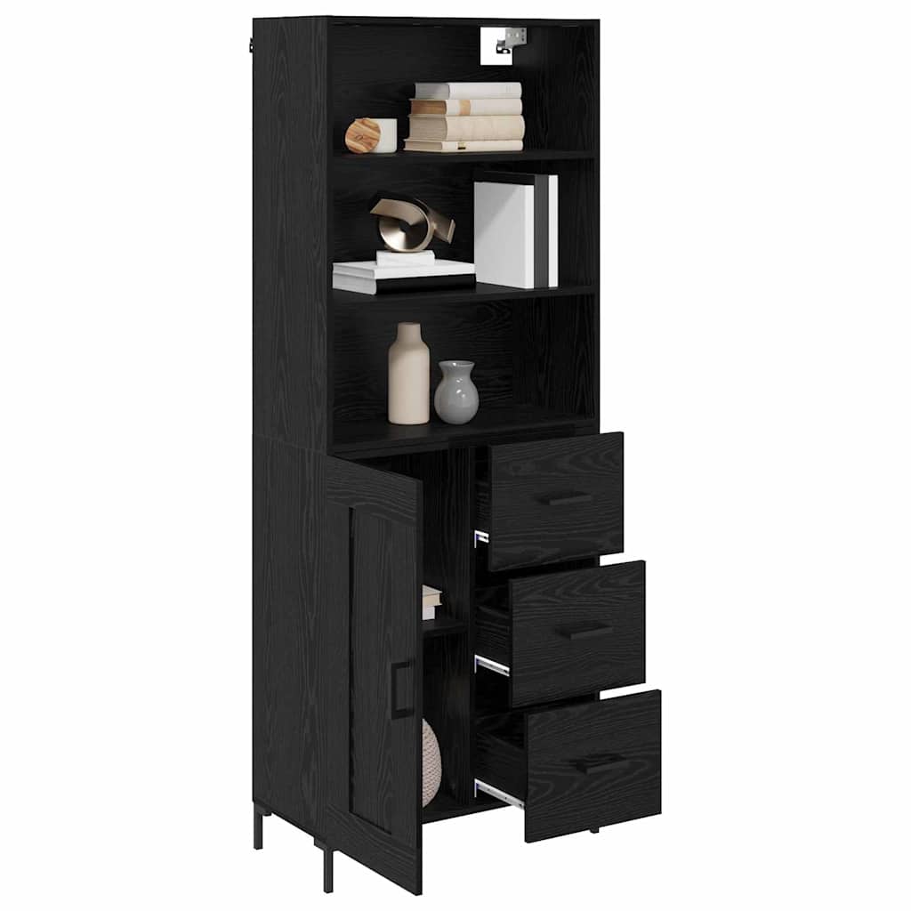 Haut Armoire Montage mural 2 pcs Chêne noir Bois d'ingénierie - XIOS