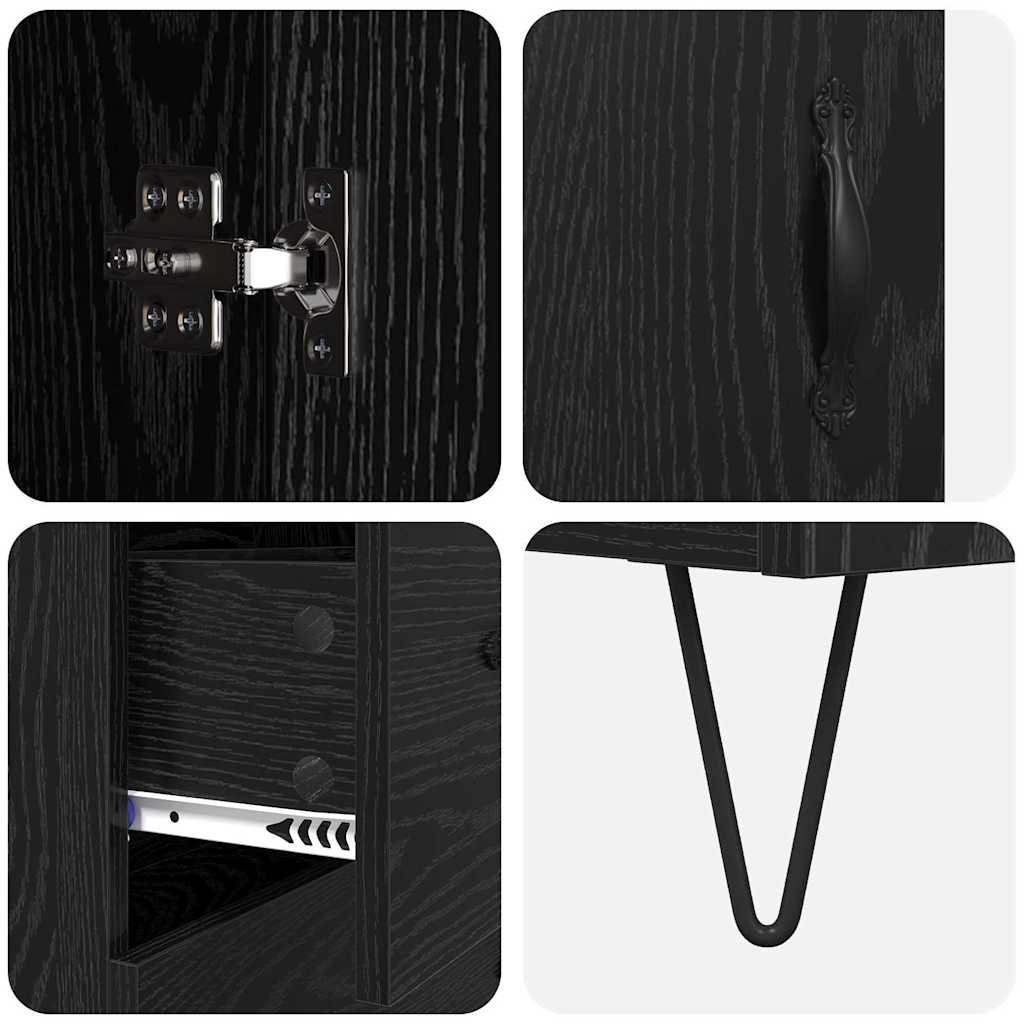 Haut Armoire Chêne noir 69,5 x 34 x 180 cm Bois d'ingénierie - XIOS