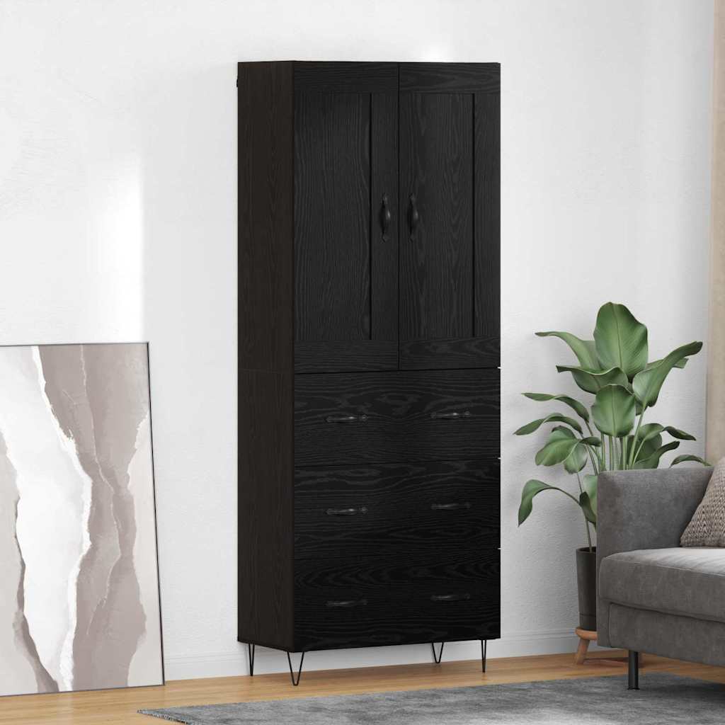 Haut Armoire Chêne noir 69,5 x 34 x 180 cm Bois d'ingénierie - XIOS