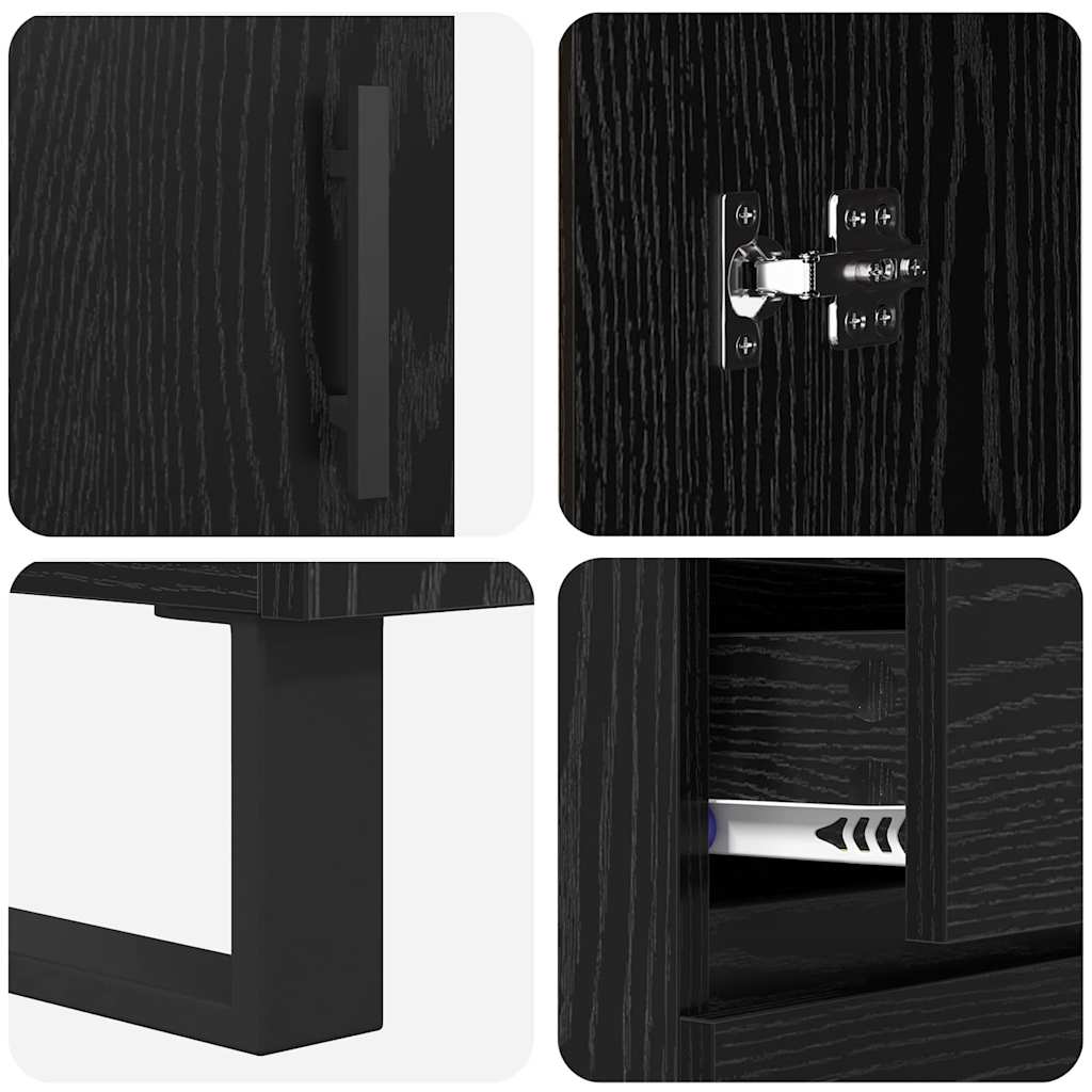 Haut Armoire avec tiroir 2 pcs Chêne noir Bois d'ingénierie - XIOS