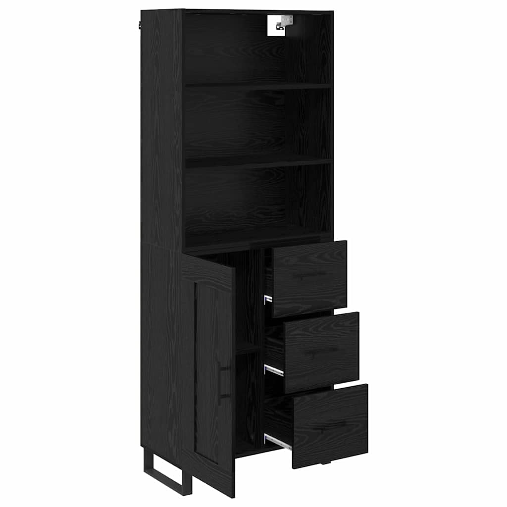 Haut Armoire avec tiroir 2 pcs Chêne noir Bois d'ingénierie - XIOS