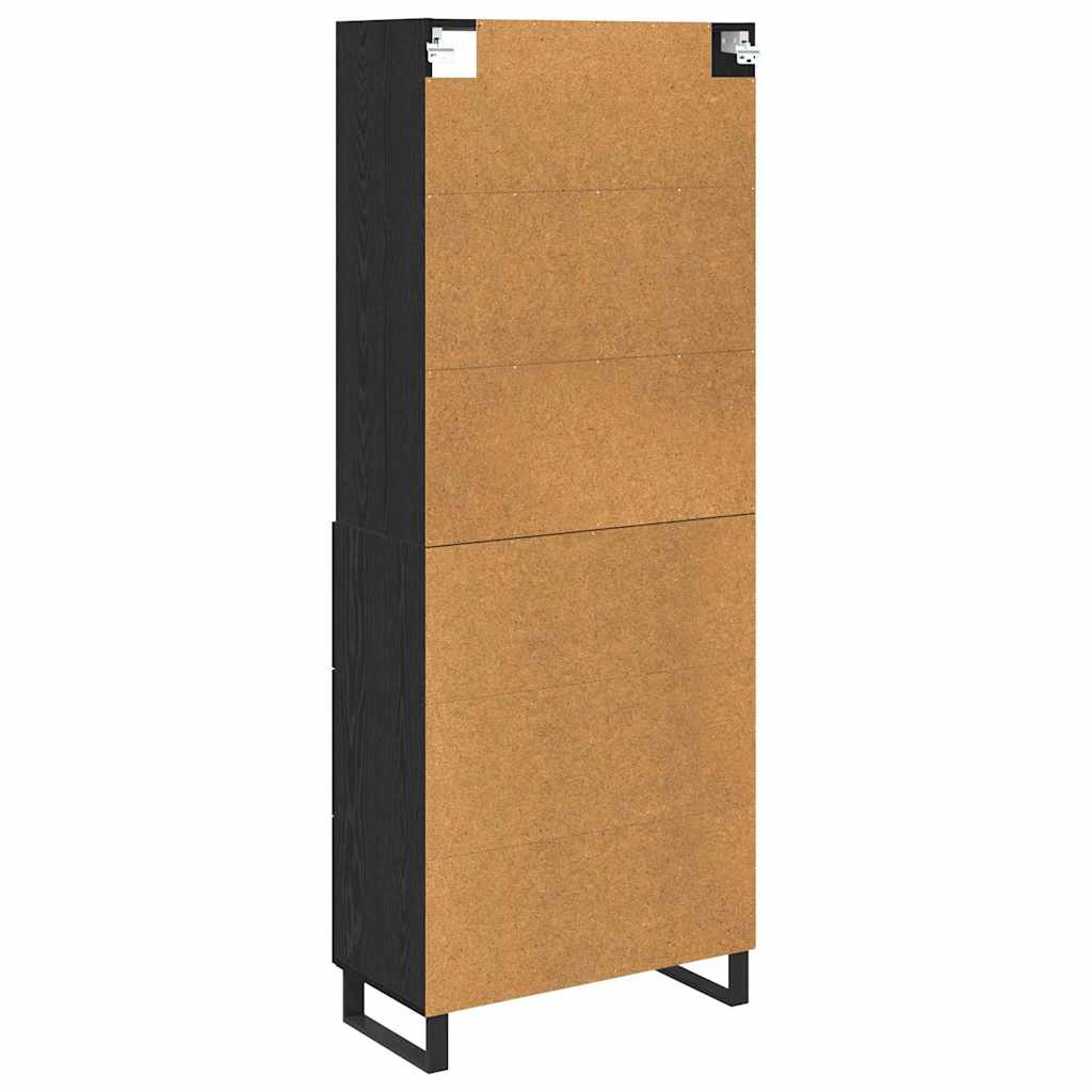 Haut Armoire Montage mural 2 pcs Chêne noir Bois d'ingénierie - XIOS