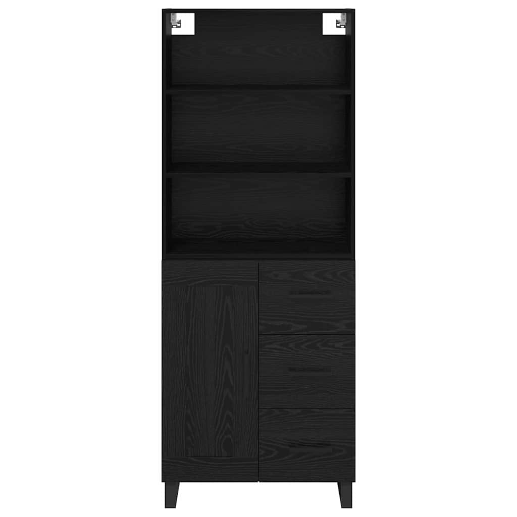 Haut Armoire Montage mural 2 pcs Chêne noir Bois d'ingénierie - XIOS