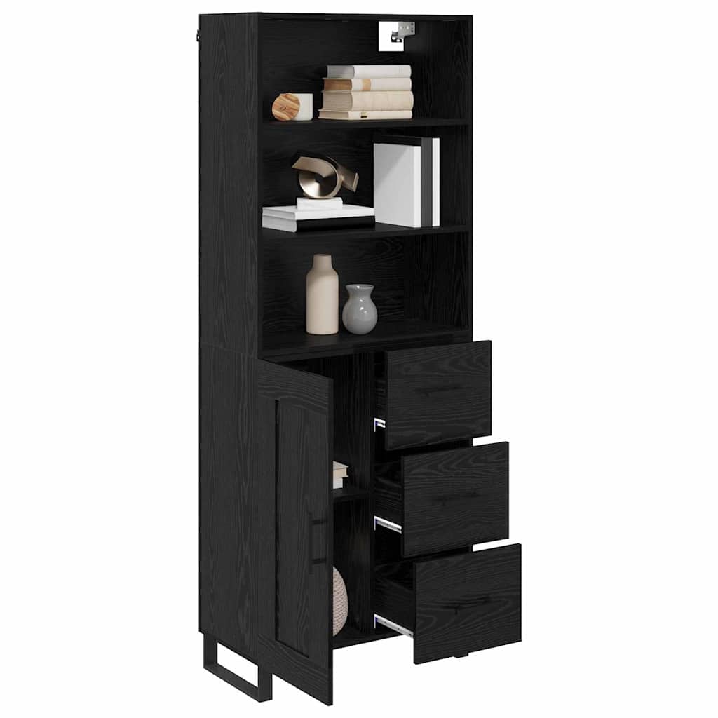 Haut Armoire avec tiroir 2 pcs Chêne noir Bois d'ingénierie - XIOS