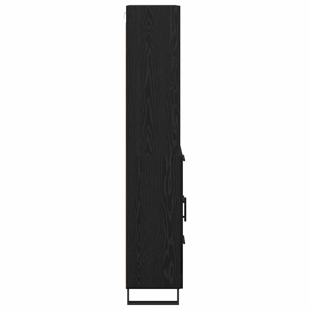 Haut Armoire Montage mural 2 pcs Chêne noir Bois d'ingénierie - XIOS