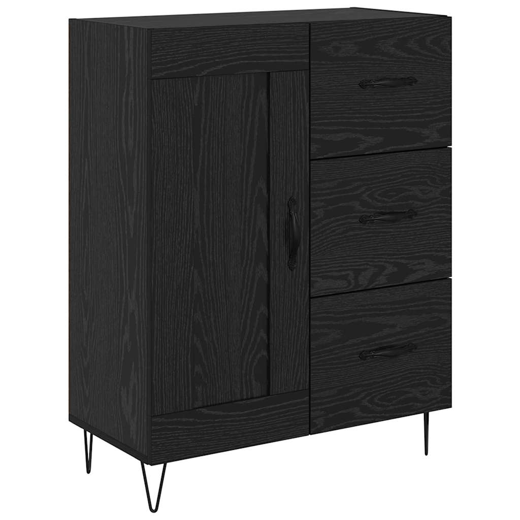 Haut Armoire Montage mural 2 pcs Chêne noir Bois d'ingénierie - XIOS
