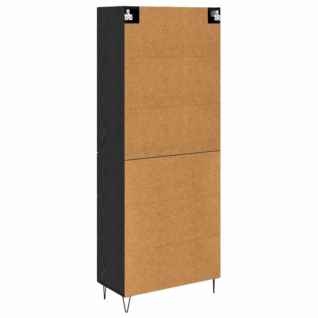 Haut Armoire Montage mural 2 pcs Chêne noir Bois d'ingénierie - XIOS