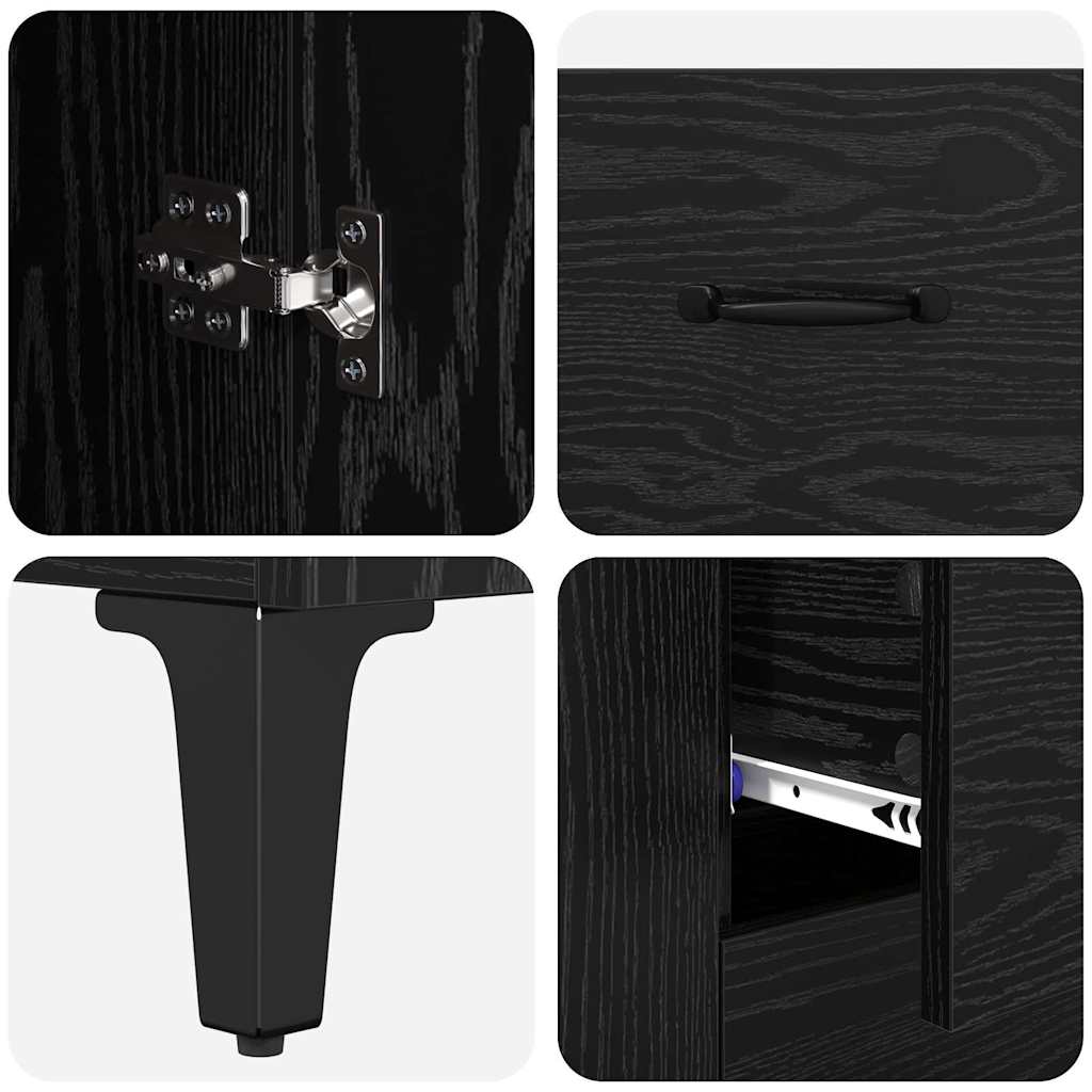 Haut Armoire Chêne noir 69,5 x 34 x 180 cm Bois d'ingénierie - XIOS