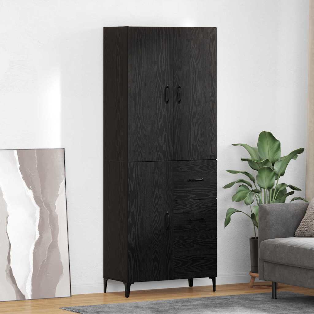 Haut Armoire Chêne noir 69,5 x 34 x 180 cm Bois d'ingénierie