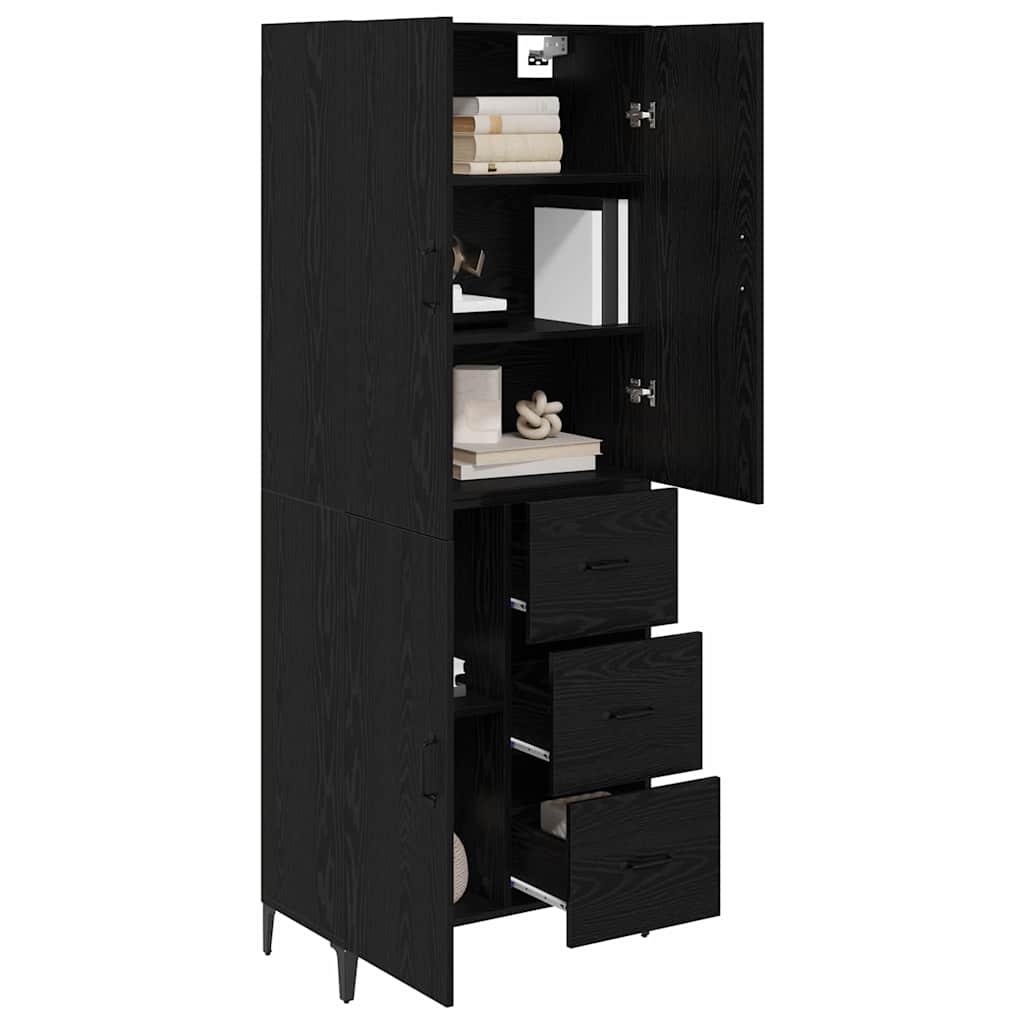 Haut Armoire Chêne noir 69,5 x 34 x 180 cm Bois d'ingénierie - XIOS