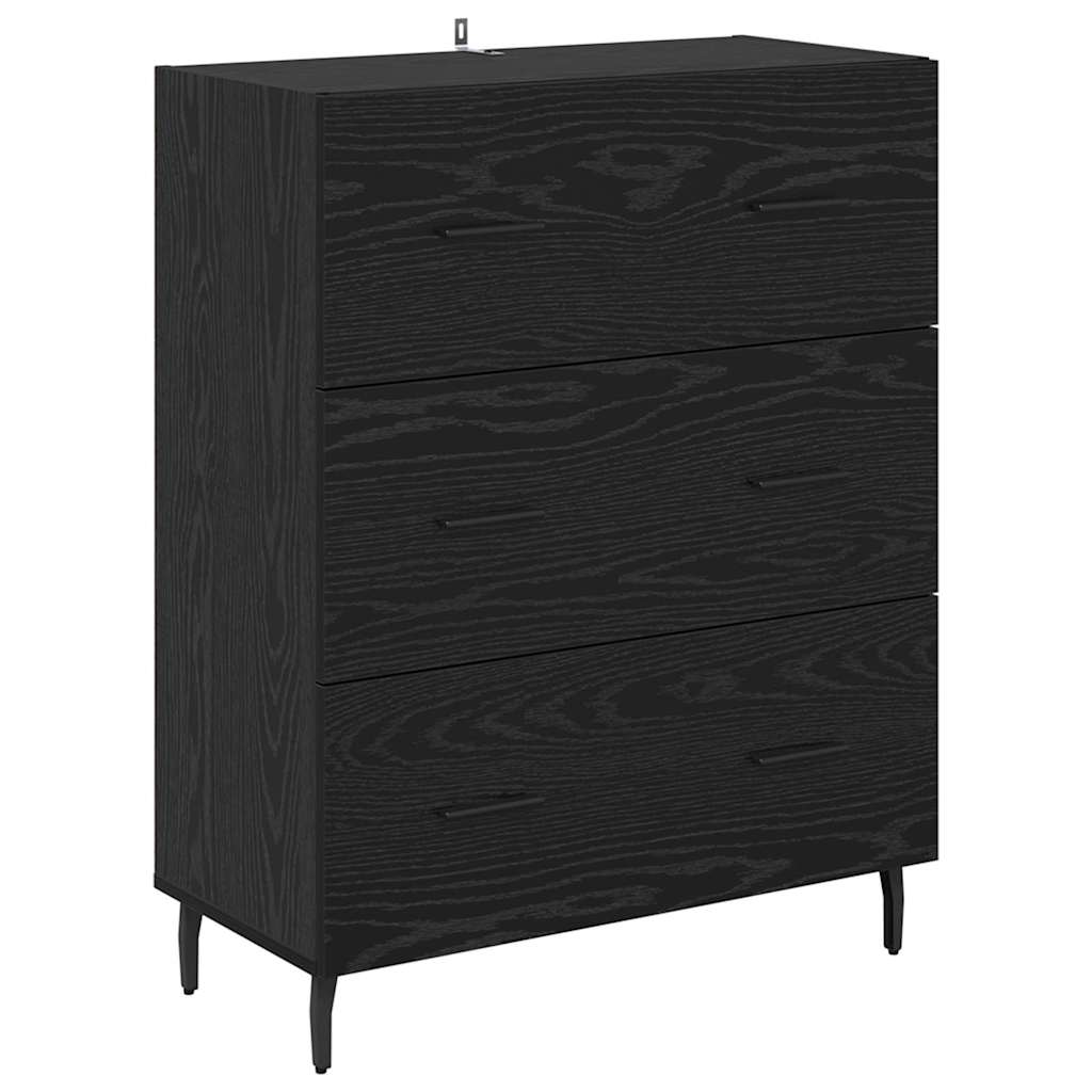 Haut Armoire Montage mural 2 pcs Chêne noir 69,5 x 34 x 180 cm - XIOS
