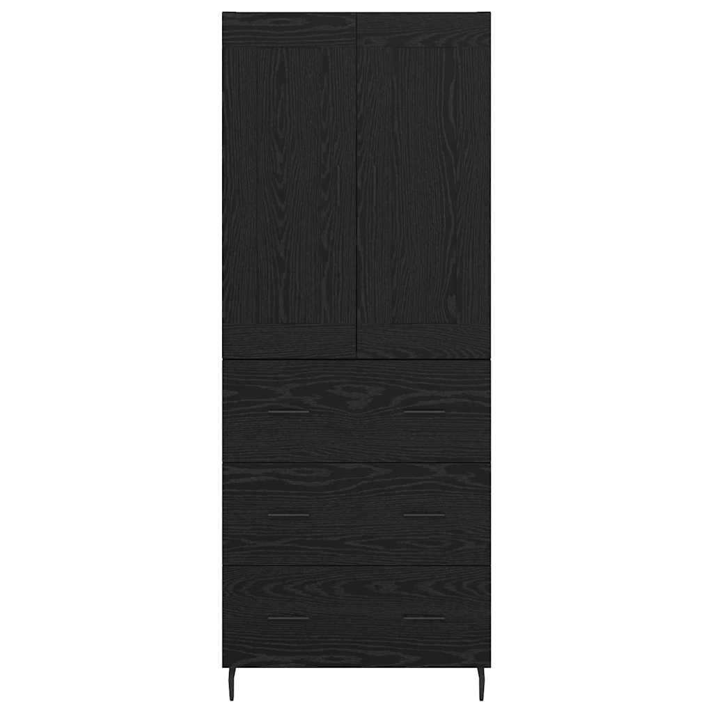 Haut Armoire 2 pc Chêne noir 69,5 x 34 x 180 cm
