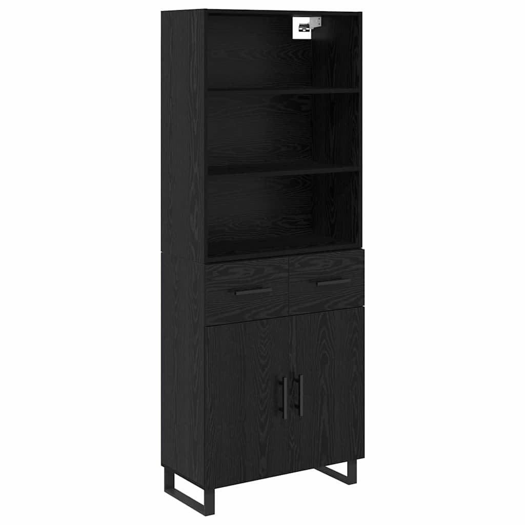 Haut Armoire Montage mural 2 pcs Chêne noir Bois d'ingénierie - XIOS