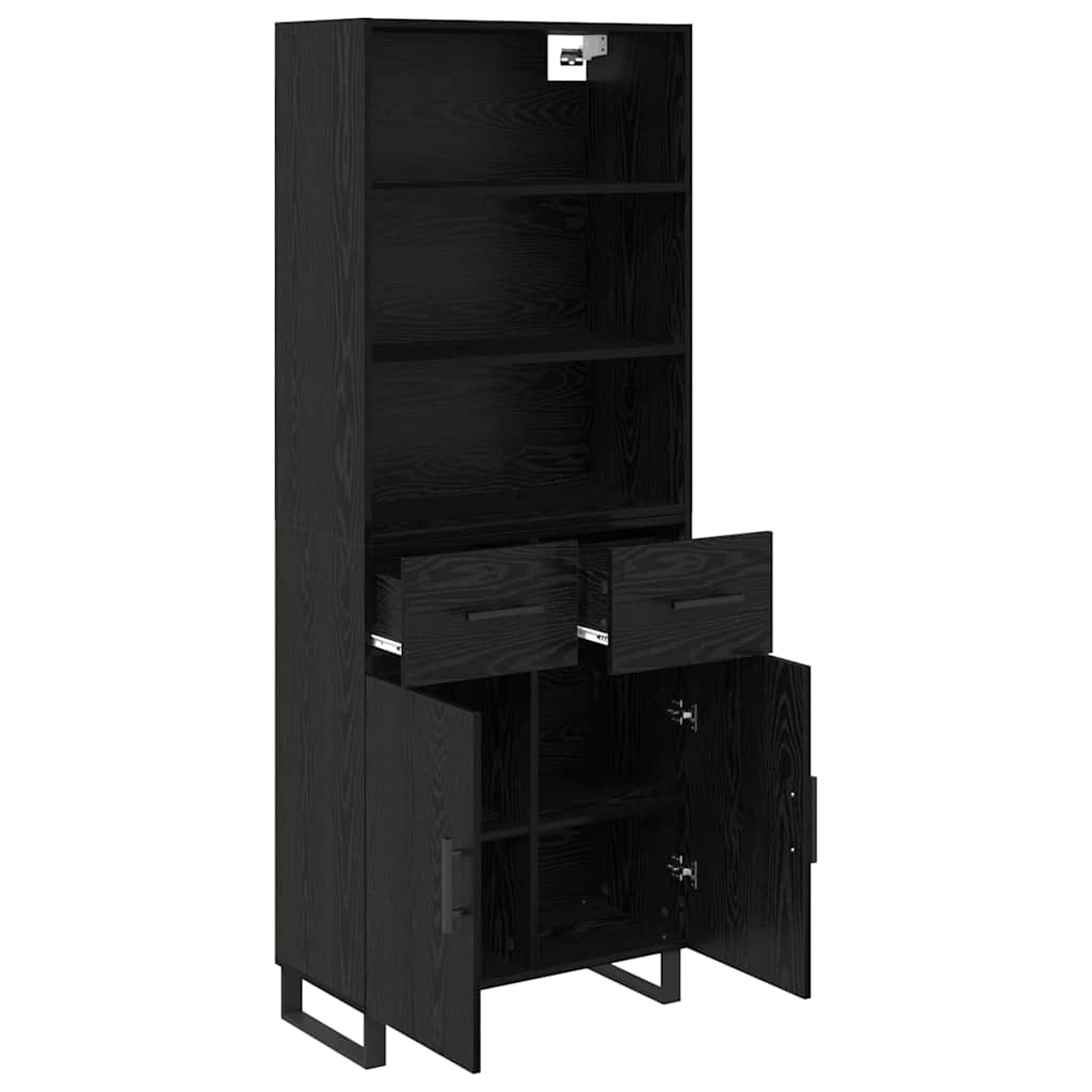 Haut Armoire avec tiroir 2 pcs Chêne noir Bois d'ingénierie - XIOS
