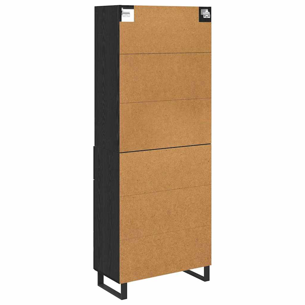 Haut Armoire Montage mural 2 pcs Chêne noir Bois d'ingénierie - XIOS