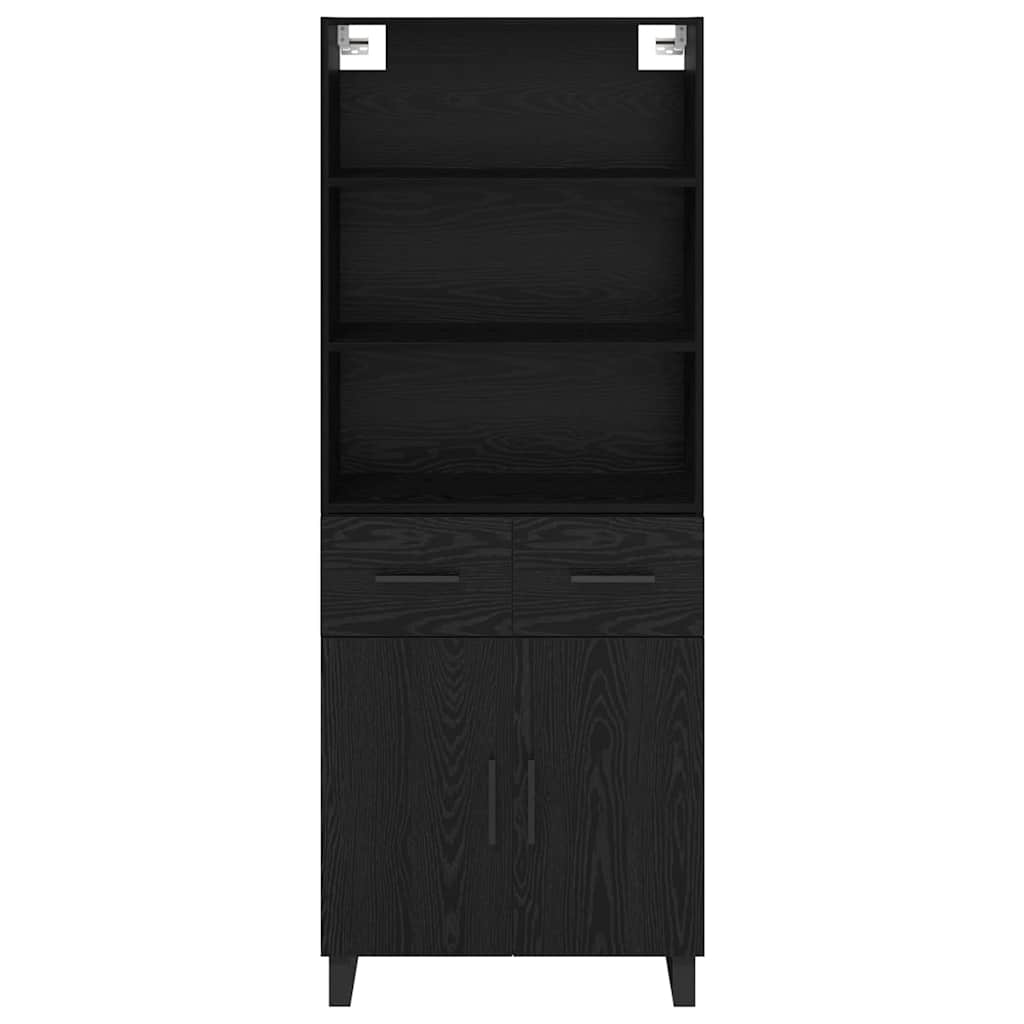 Haut Armoire Montage mural 2 pcs Chêne noir Bois d'ingénierie - XIOS