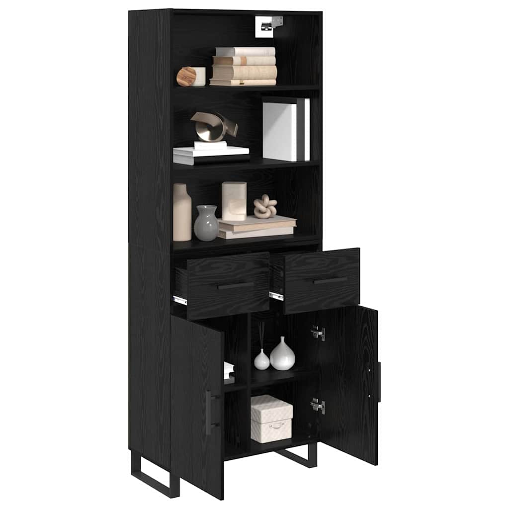 Haut Armoire avec tiroir 2 pcs Chêne noir Bois d'ingénierie - XIOS