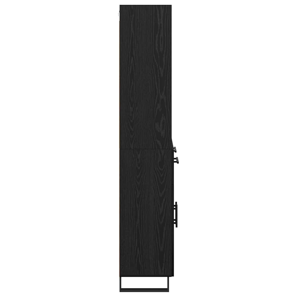 Haut Armoire avec tiroir 2 pcs Chêne noir Bois d'ingénierie - XIOS