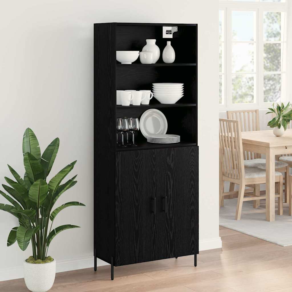 Haut Armoire Montage mural 2 pcs Chêne noir 69,5 x 34 x 180 cm - XIOS