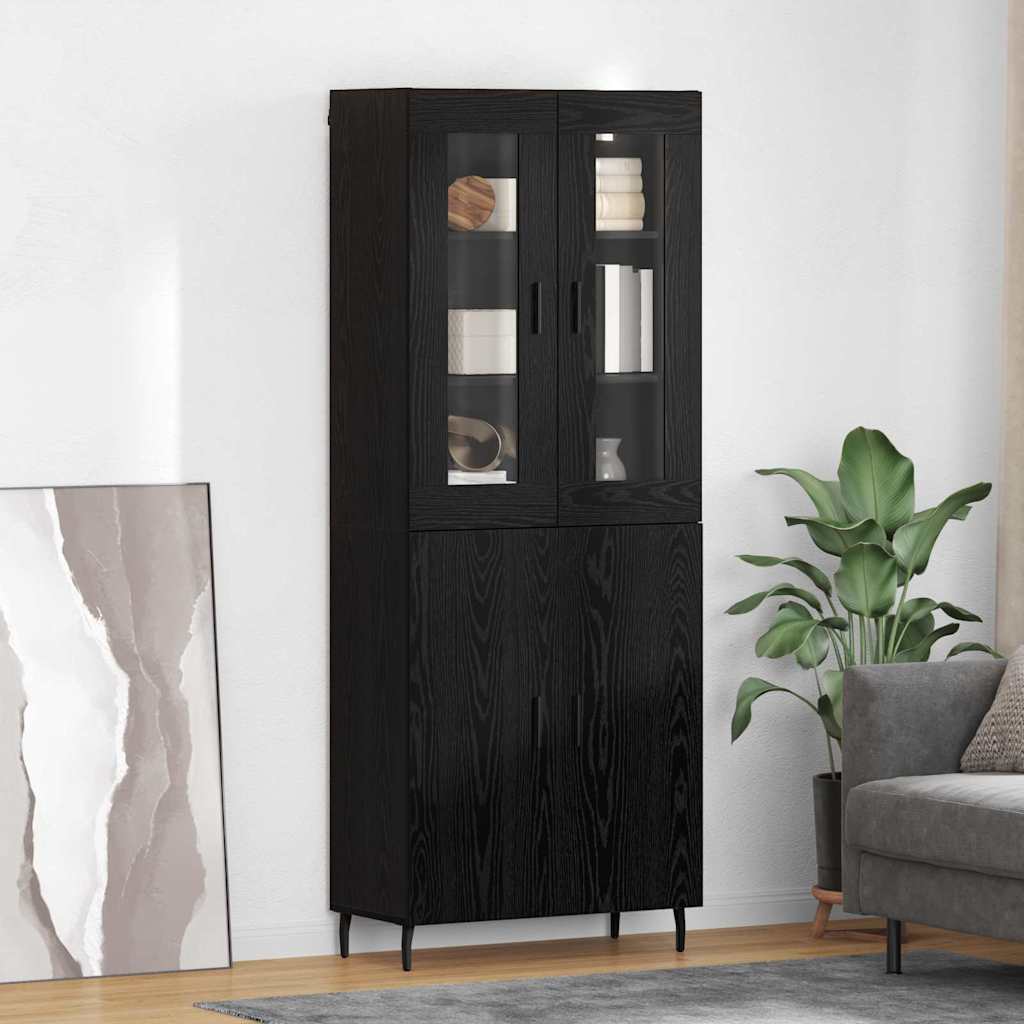 Haut Armoire 2 pc Chêne noir 69,5 x 34 x 180 cm
