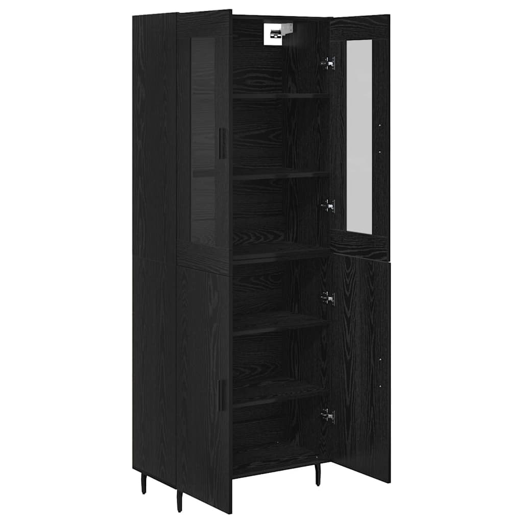 Haut Armoire 2 pc Chêne noir 69,5 x 34 x 180 cm