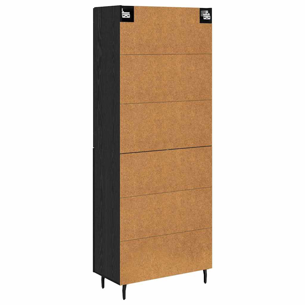 Haut Armoire 2 pc Chêne noir 69,5 x 34 x 180 cm