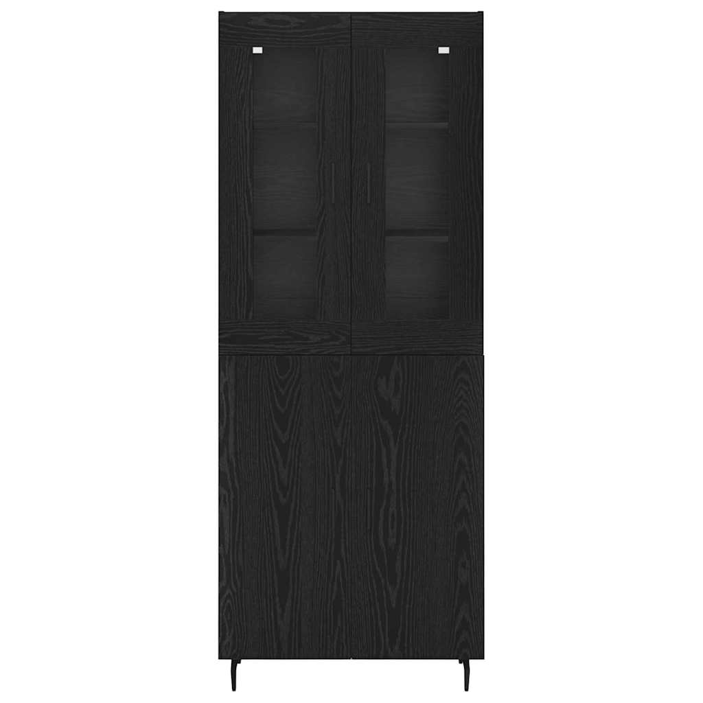 Haut Armoire 2 pc Chêne noir 69,5 x 34 x 180 cm