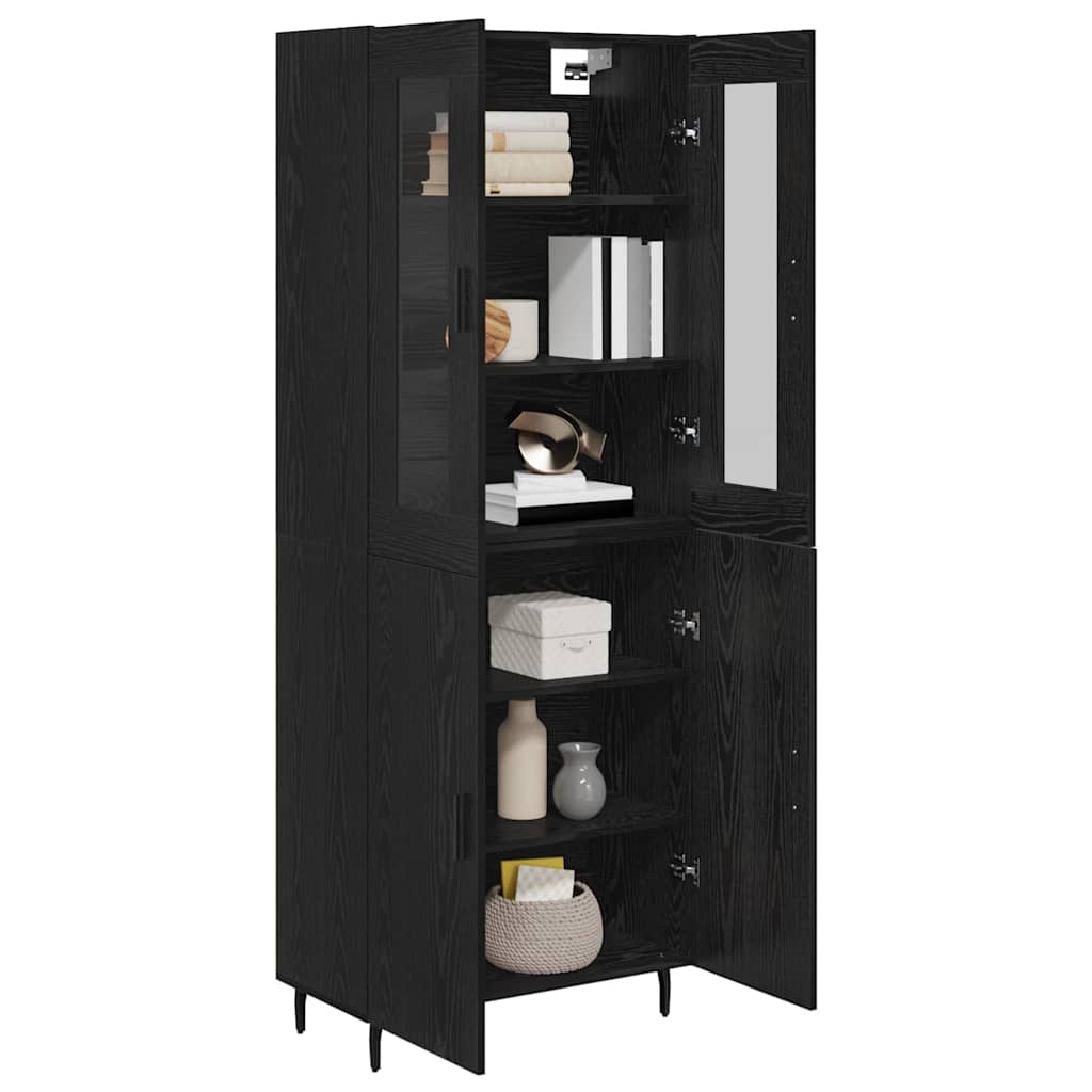 Haut Armoire 2 pc Chêne noir 69,5 x 34 x 180 cm