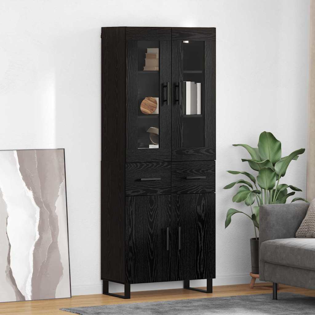 Haut Armoire 2 pc Chêne noir 69,5 x 34 x 180 cm - XIOS
