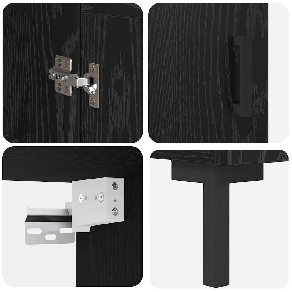 Haut Armoire Chêne noir 69,5 x 34 x 180 cm Bois d'ingénierie - XIOS